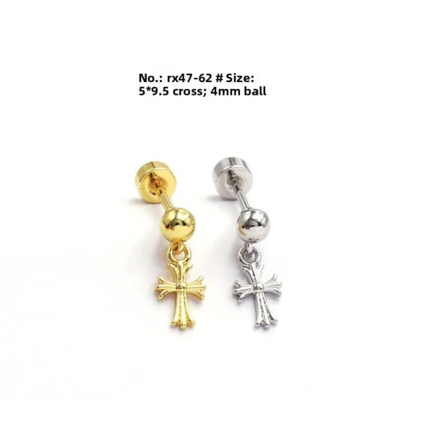 picture_49062ecd-85df-4d14-968c-541e9e7292f0(2) Elegant Titanium Steel Screw Ear Bone Studs Versatile Simple Cross Ear Cuff Earrings Unisex Fashion Wedding Jewelry