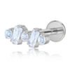 F136 Titanium Alloy, Round, Square, Stone, Stud, Earrings, Piercing, Flat Back, Ring, Geometric, Dainty.