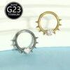 Cool Sweet Style Titanium Studs Nose Ring Punk Street Fashion G23 Titanium Embedded Heart Zirconia Unisex Personality Accessory