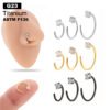 G23/F136 Titanium Alloy Inlaid Zircon C-Shaped 0.8mm Coil Nose Ring Cartilage Earrings Piercing Jewelry