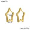 Versatile Fashion High-End Simple Everyday Versatile Light Luxury Metallic Titanium Steel Vacuum Electroplated (Furnace) Star Heart-Shaped Earrings