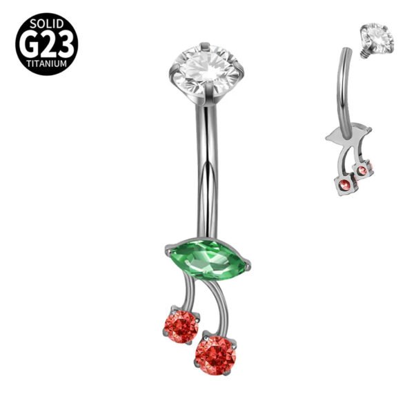 Titanium Metal Scorpion Bat Belly Button Piercing Belly Button Ring Zircon Cherry Multiple Horse Eye Flower Inner Tooth Belly Button Stud Body Piercing Jewelry Accessories