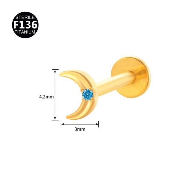 Fresh Titanium Alloy Piercing Jewelry Star Moon Butterfly Geometric Pattern Fashionable Unisex Lip Stud Ear Bone Stud