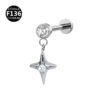 picture_4e2a2297-4f00-4d4b-b362-15188a854460(2) Titanium Alloy F136 Titanium Threaded Set Diamond Lock Dragon Four-Pointed Star Pendant Stud Lip Bone Ear Piercing Jewelry