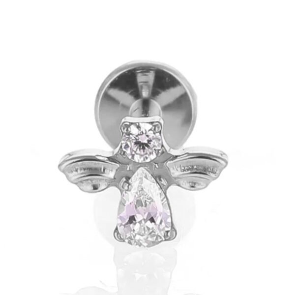 1Pcs G23 Titanium Alloy Heart Bee Star Zircon Lip Stud Ear Bone Stud Ear Stud Trendy Cartilage Piercing Jewelry