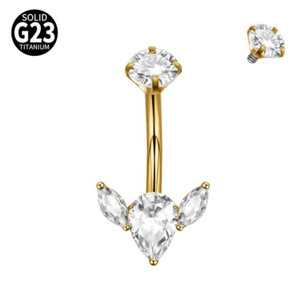 Titanium Metal Scorpion Bat Belly Button Piercing Belly Button Ring Zircon Cherry Multiple Horse Eye Flower Inner Tooth Belly Button Stud Body Piercing Jewelry Accessories