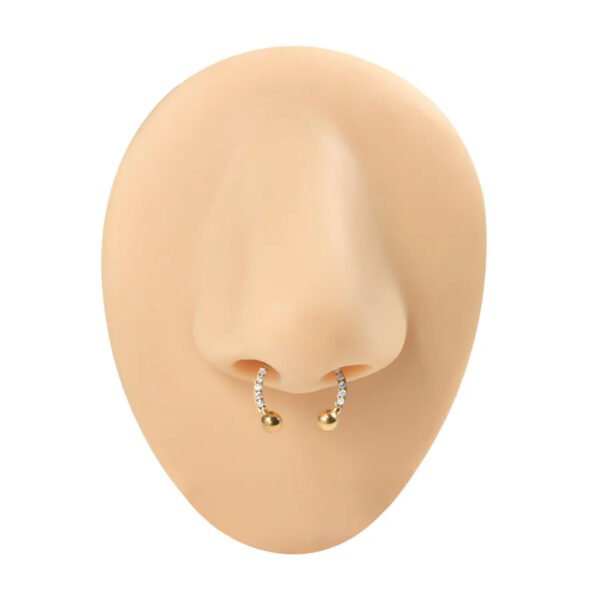 F136 Titanium Alloy, Nose, Ring, Ear, Brow, Stud, Zirconia, Embedded, C-Shape, Hoof, Bar, Piercing, Body, Jewellery, U-Shaped