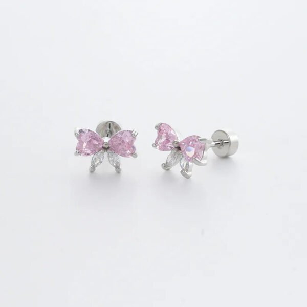 Trendy Women's High-End Gold Plated Titanium Steel Screw Back Earrings Pearl Colorful Diamond Butterfly Ear Studs Ins Style