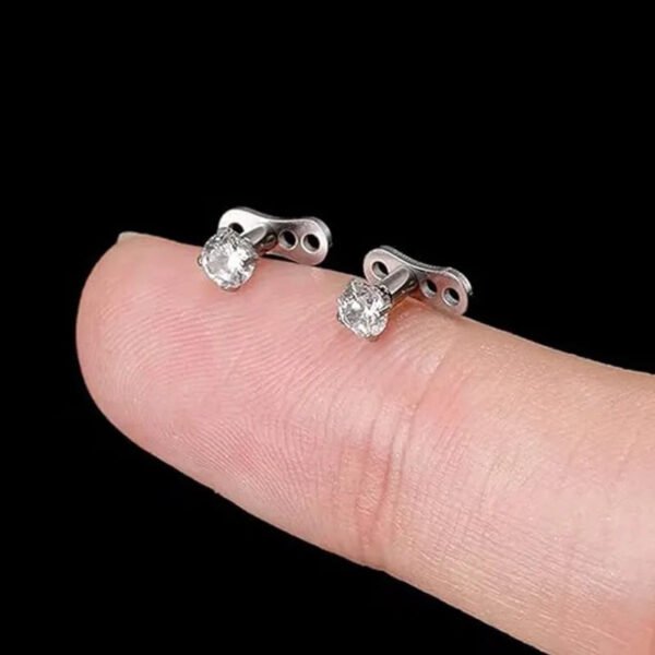 Fashionable Titanium Alloy Zirconia Buried Bone Nails Style Round Zirconia Buried Nails Geometric Pattern