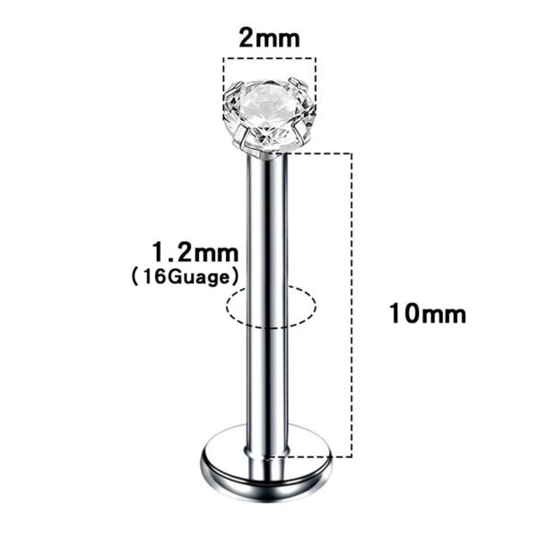 Titanium Alloy G23 Prong Claw Wireless Nose Stud Earring Lip Piercing Wedding Birthday Festival Geometric Pattern Unisex