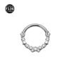 Titanium Alloy F136 Nose Ring Ear Cuff Piercing Jewelry Golden Butterfly Wings Crown Design Sparkling Unisex Geometric Pattern