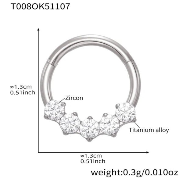 picture_552e14c0-c1ab-4fd8-88b0-e97b3c6f7115(2) Satan's Child Piercing Mermaid Titanium Alloy Zircon Nose Stud Gold-Plated Geometric Water Drop Heart-Shaped Sweet Cool Hot Girl Piercing Nose Ring Seamless Ring