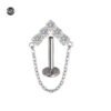 F136 Titanium Alloy, Flat back, Ear, Stud, Dangle, Chain, Earring, Helix, Internal Thread.