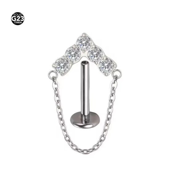 F136 Titanium Alloy, Flat back, Ear, Stud, Dangle, Chain, Earring, Helix, Internal Thread.