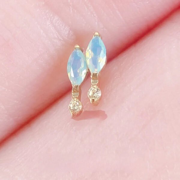 F136 Titanium Alloy Ear Studs Bowling Set Embedded Zirconia Small Versatile Ear Bone Studs Nose Studs Lip Studs G23 Titanium Piercing Jewelry