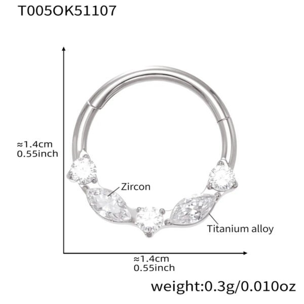 picture_570f916a-dc5a-4413-96c7-8b749e967c89(2) Satan's Child Piercing Mermaid Titanium Alloy Zircon Nose Stud Gold-Plated Geometric Water Drop Heart-Shaped Sweet Cool Hot Girl Piercing Nose Ring Seamless Ring