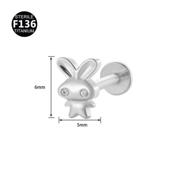 Fresh Titanium Alloy Piercing Jewelry Star Moon Butterfly Geometric Pattern Fashionable Unisex Lip Stud Ear Bone Stud