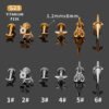 Titanium Piercing Studs – Scissors, Star, Moon, Lightning & Deer (14k Gold Plated) – Labrets, Flat back, Monroe, internal thread.