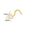 G23/F136 Titanium Alloy Inlaid Zircon Flower Heart S Rod Nose Stud Fashion Versatile Trendy Piercing Jewelry