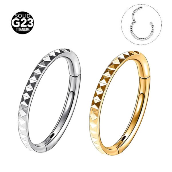 F136 Titanium, Nose, Ring, Geometric, Ear, Hoop, Clicker, Helix, Snug, Rook, Daith, Septum, Lobe, Rose, Gold, Detailed