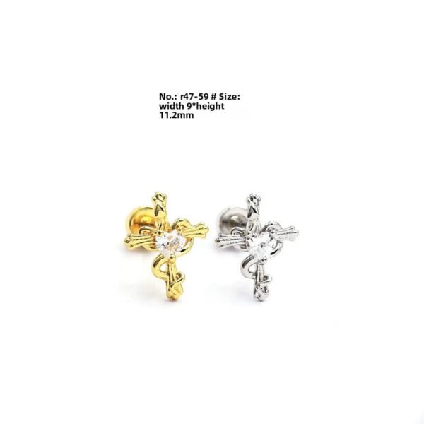 picture_5a7d3378-ac71-431f-8b88-b6895aa5a14f(2) Elegant Titanium Steel Screw Ear Bone Studs Versatile Simple Cross Ear Cuff Earrings Unisex Fashion Wedding Jewelry