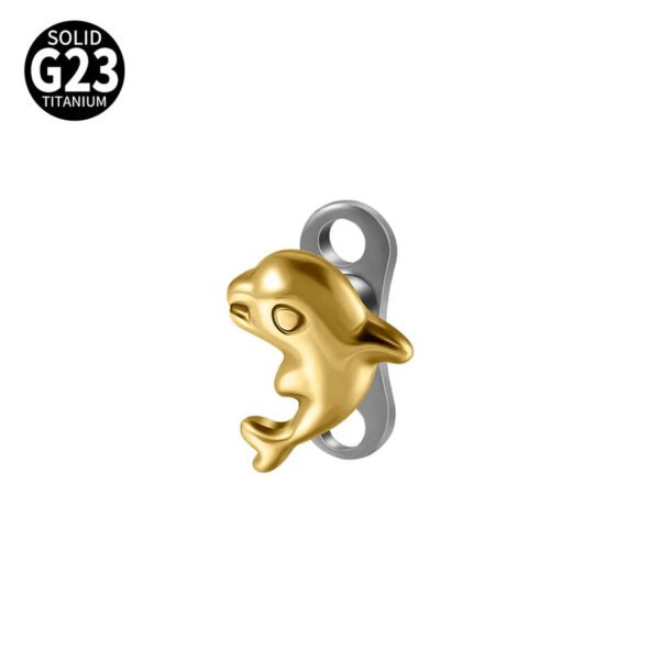G23 Titanium Alloy Butterfly Skull Heart Piercing Studs Under-Skin Jewelry Skin Animal Snake Dolphin Bone Studs