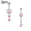 G23 Titanium, Belly Bar, White Gold Plated, Heart, Flower, Butterfly, Dangle, Navel, Barbell, Elegant, Banana Bar