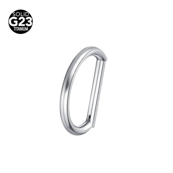 Titanium Alloy D-Shaped Nose Ring Ear Cuff 8/10mm Inner Diameter Piercing Jewelry Simple Classic Style For Men And Women