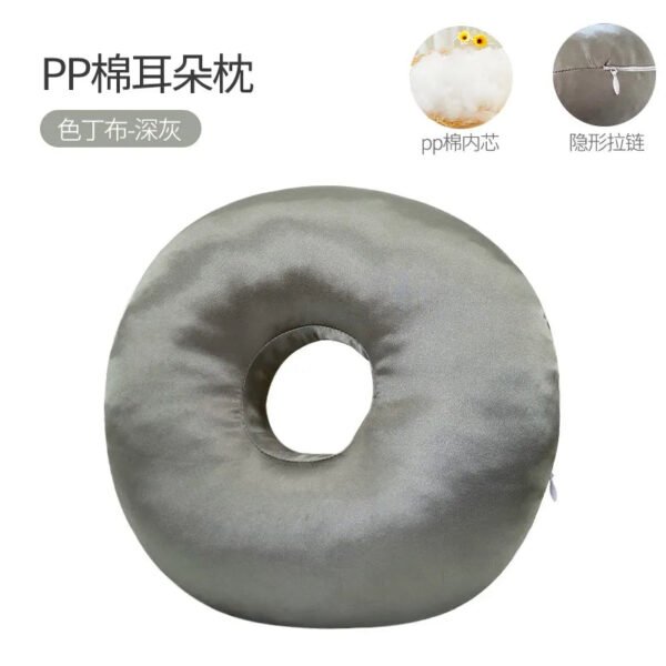 NEW Ear Pillow, Protection, Single Hole, Side Sleeping, No Ear Pressure, Satin, Plaid, Sleep Better, Heal in Confidence.