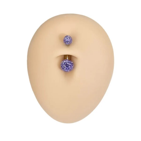 G23 Titanium, Alloy, Navel, Belly Button, Banana, Bar, Glowing Non-Shedding, Body Piercing, Jewellery, Zirconia Embedded, Colourful.