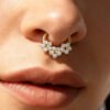 picture_5e45c256-8fd9-4696-909a-334edfa3358f(2) Satan's Child Piercing Mermaid Titanium Alloy Zircon Nose Stud Gold-Plated Geometric Water Drop Heart-Shaped Sweet Cool Hot Girl Piercing Nose Ring Seamless Ring
