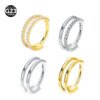 Double Layer Titanium Zircon Nose Ring With Diamond Piercing Jewelry Premium Craft Geometric Pattern For Men And Women