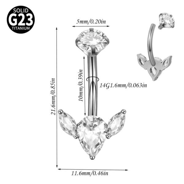 Titanium Metal Scorpion Bat Belly Button Piercing Belly Button Ring Zircon Cherry Multiple Horse Eye Flower Inner Tooth Belly Button Stud Body Piercing Jewelry Accessories