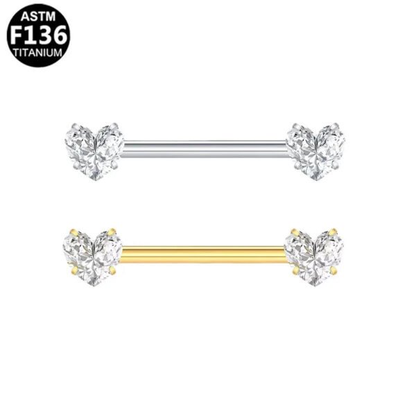 picture_61d28af0-6c5e-4d44-9336-44fa7d688ee1(2) Butterfly Heart Shaped Titanium Alloy Piercing Set With Zirconia Stones Fashionable Style Chest Decorations