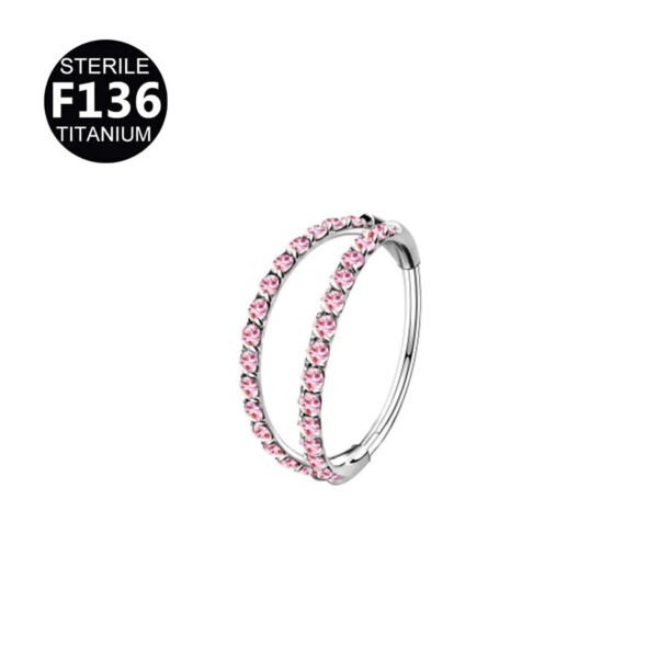 Titanium Alloy Nose Ring Earring With Embedded Zirconia Inner Diameter 6/8/10/12mm Unisex Geometric Pattern Wedding Birthday Jewelry