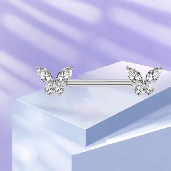 picture_637d33d2-536b-4017-9dab-4f3b02a99c73(2) Butterfly Heart Shaped Titanium Alloy Piercing Set With Zirconia Stones Fashionable Style Chest Decorations