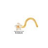G23/F136 Titanium Alloy Inlaid Zircon Flower Heart S Rod Nose Stud Fashion Versatile Trendy Piercing Jewelry