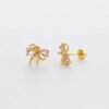 Trendy Women's High-End Gold Plated Titanium Steel Screw Back Earrings Pearl Colorful Diamond Butterfly Ear Studs Ins Style