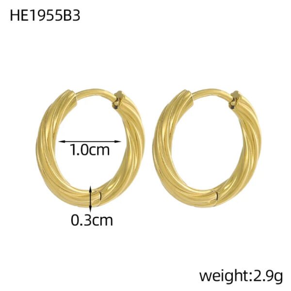 Versatile Fashion Exquisite Simple Daily Light Luxury Niche High-End Plain Hoop Titanium Steel Vacuum Electroplated Earrings