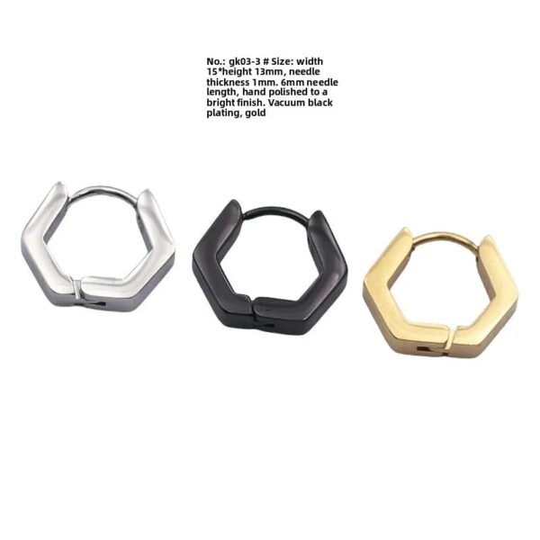 Hand Polished Stainless Steel Titanium Quadrilateral Rhombus Triangle Ear Studs Unisex Geometric Wedding Piercing Jewelry