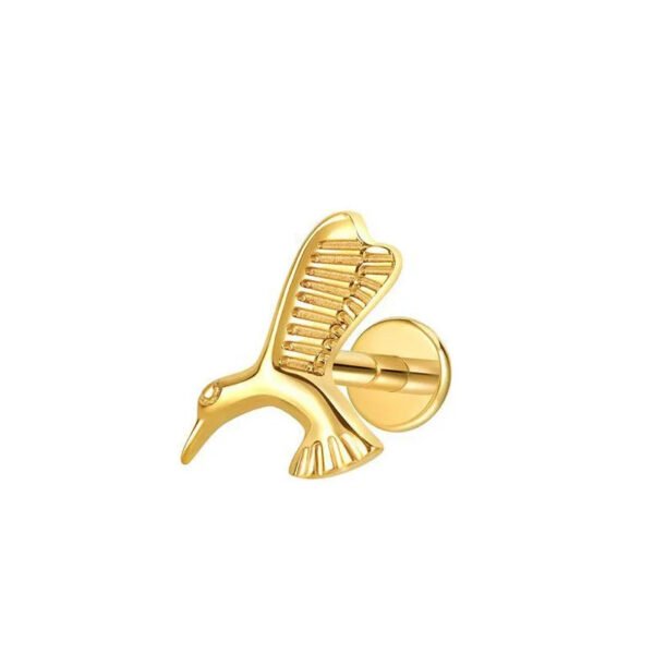 New G23 Titanium Waterdrop Lip Stud Earrings Flat Bottom Inner Spiral Piercing Bone Studs Zircon Embedded Luxury Heart Ear Jewelry