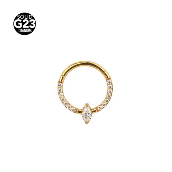 F126 Titanium Alloy, 8/10mm, 1.2mm Diameter, Piercing, Nose Ring, Ear, Clicker, Geometric, Zirconia.