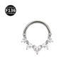 Titanium Alloy Double Layer Seamless Punk Zircon Nose Stud Round Earrings Piercing Jewelry For Men And Women