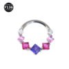 picture_677c0bc2-6805-489c-8bba-b3230f9b9853(2) Titanium Alloy Square Color Spliced Zircon Nose Ring Nasal Septum Piercing Jewelry For Men And Women Suitable For Wedding And Birthday