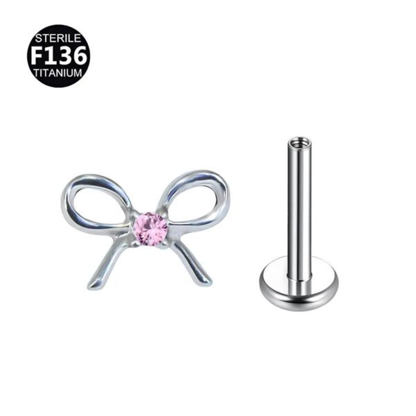 New F136 Titanium Alloy, Stud, Ear, Internal Thread, Butterfly, Knot, Rhinestones, Mini bow, Head only or Post and Head.