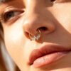 picture_67e5376f-2600-4a23-9332-8368784f2398(2) Satan's Child Piercing Mermaid Titanium Alloy Zircon Nose Stud Gold-Plated Geometric Water Drop Heart-Shaped Sweet Cool Hot Girl Piercing Nose Ring Seamless Ring