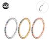 Punk Style Colorful Diamond Embedded Nose Ring Ear Hoop Ear Bone Stud Titanium Nasal Ring Connector Ring Unisex