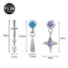 picture_682d9d6e-3da4-443a-9eae-7dba39ace162(2) Titanium Alloy F136 Titanium Threaded Set Diamond Lock Dragon Four-Pointed Star Pendant Stud Lip Bone Ear Piercing Jewelry