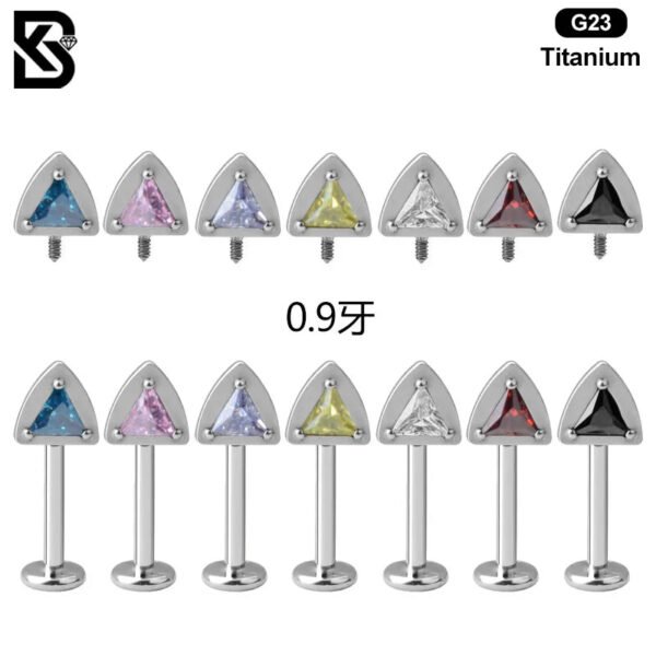 Binxes F136 Titanium Alloy Cat Ear Piercing Adorable Devil Ear Bone Studs Unisex Geometric Pattern Polished Finish Body Jewelry