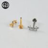 G23 Titanium, Alloy, Flat Back, Piercing Jewellery, Earring, Cherry, Blossom, Butterfly, Elegant Cute Classic, Lip, Stud, Ear Cartridge, Internal Thread
